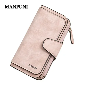 

Korean Matte PU Multi-function Long Wallet Women Large Capacity Zipper Card Holder Wallet Casual Solid Color Buckle Purse
