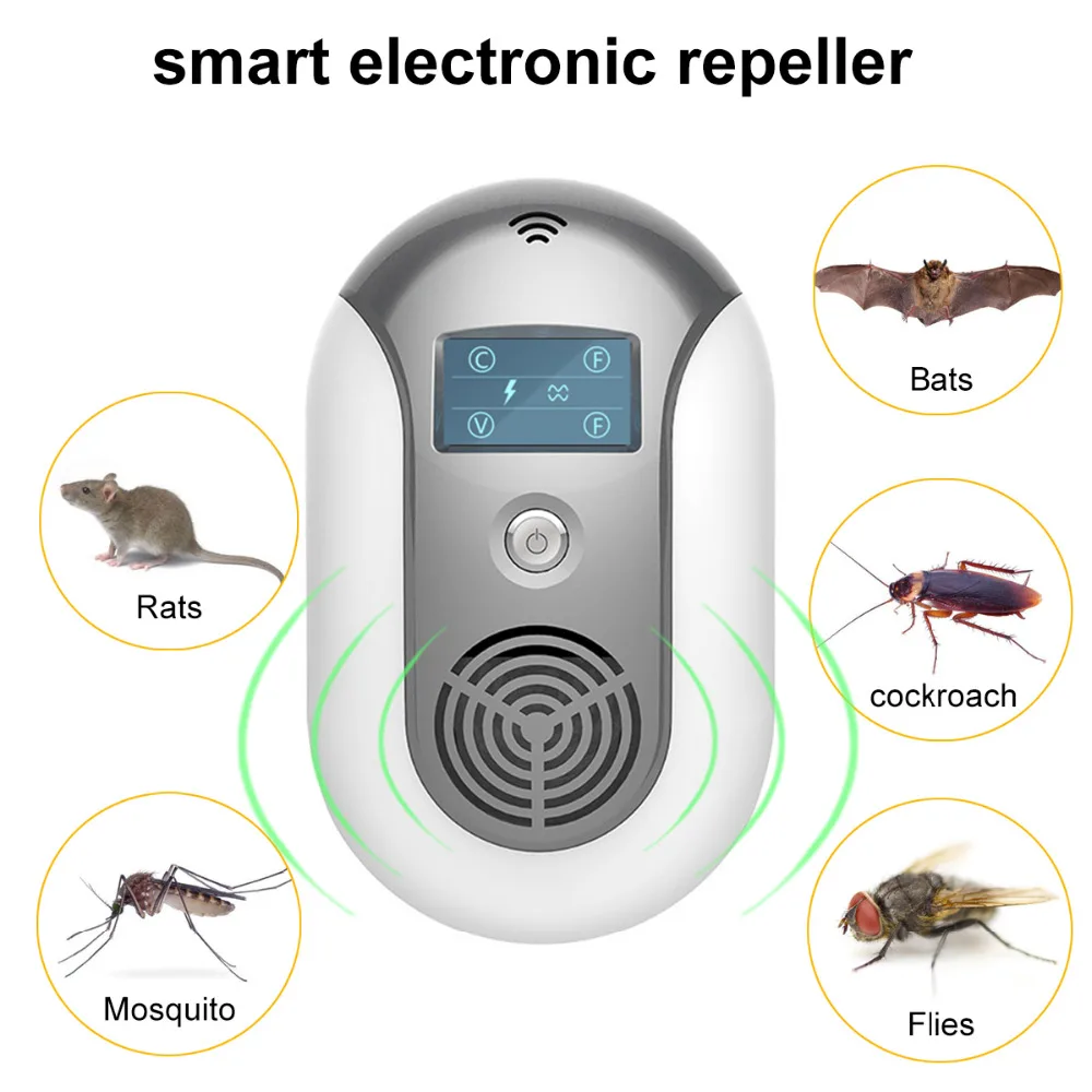 EU UK US Plug font b Electronic b font Ultrasonic Pest Repeller Coverage160 Square Meters Mosquito