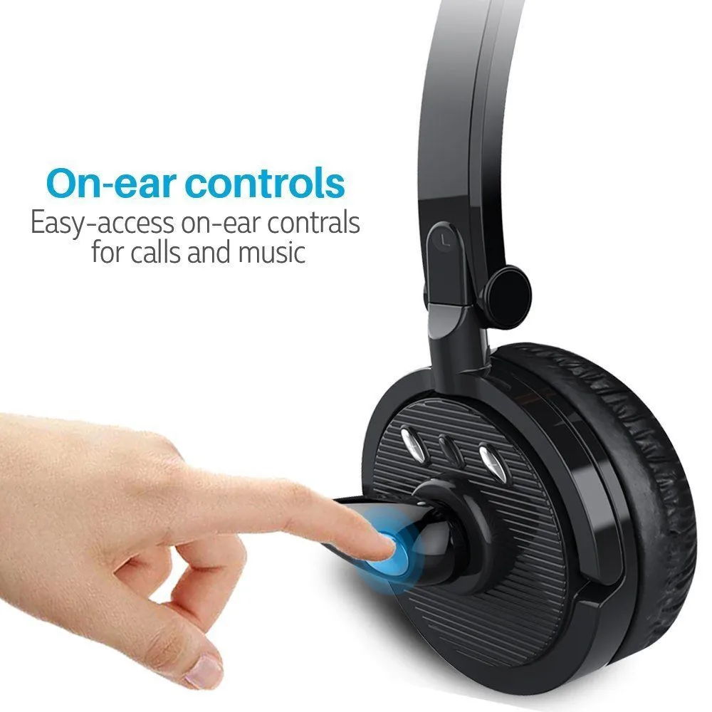 Professional Over the Head Driver Rechargeable Wireless Headset Microphone Noise Cancelling Headphones Handsfree