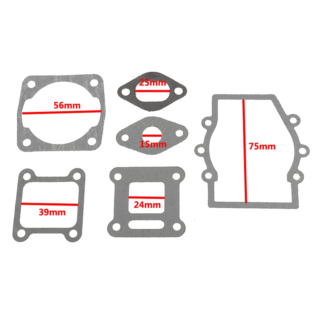 

6 Pieces Motor Gasket Pocket Bike Gasket Starter Motor Gasket for 47cc 49cc 2 Stroke Mini Dirt Bikes Coolster QG-50 Models