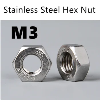 

Free Shipping 1000pcs/Lot Metric Thread DIN934 M3 304 Stainless Steel Hex Nut Hexagonal Nut Screw Nut A2-70