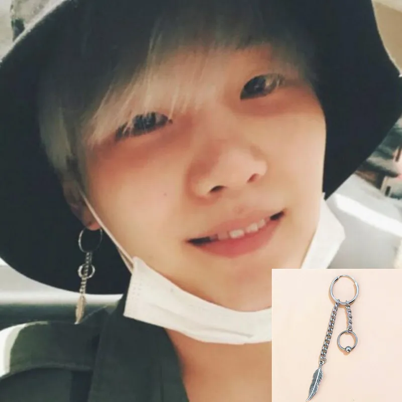 1pcs KPOP Bangtan Boys Album BTS JIMIN Wing Stud Earrings Korean