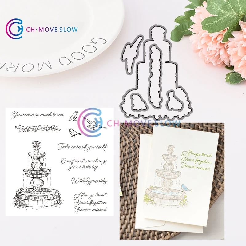 

CH Fountain Metal Cutting Dies and stamps DIY Scrapbooking Card Stencil Paper Handmade Album Wedding Decor