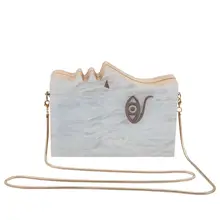 Высокое качество Женская уход за кожей лица акрил дерево вечерние Сумочка, клатч Crossbody сумки на плечо с цепочкой