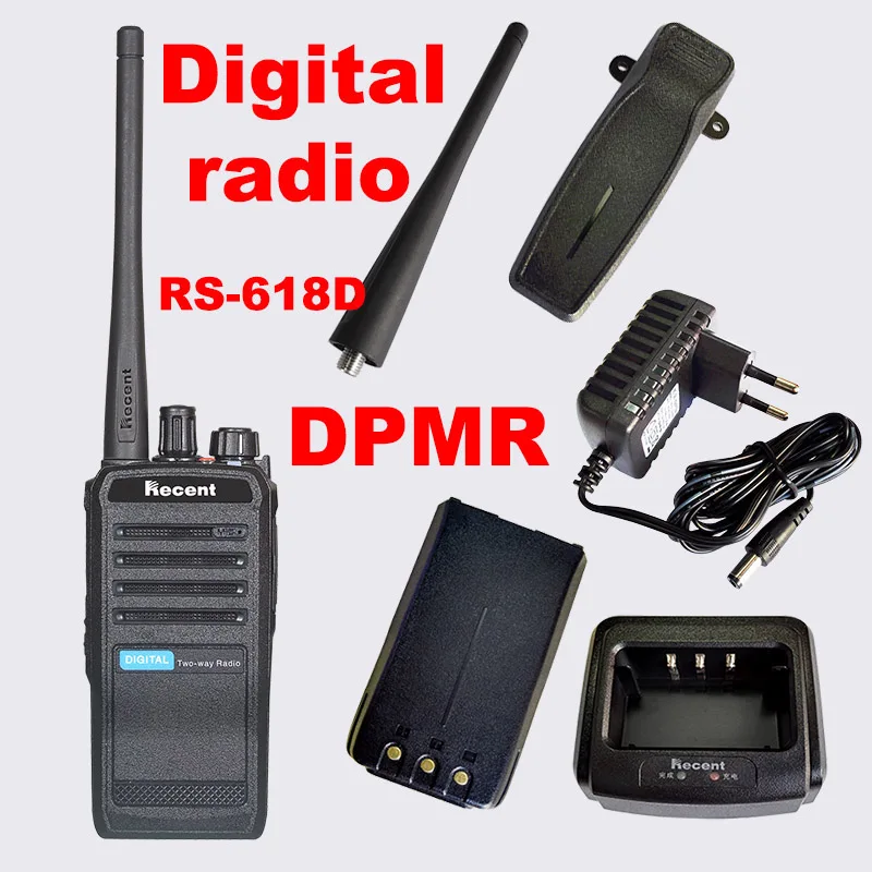 RS 618D профессиональная цифровая Двусторонняя радиостанция DPMR UHF 400 470 МГц 4 Вт/1 Вт