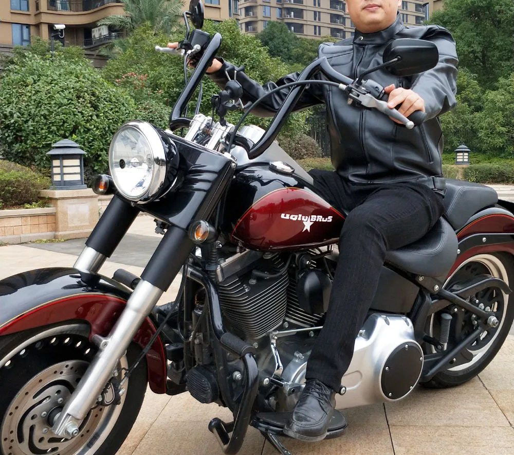 Новая крутая Горячая PU Мандарин Воротник Мужская Черная однотонная Кожаная Мотоциклетная байкерская куртка. Размеры S-XXL