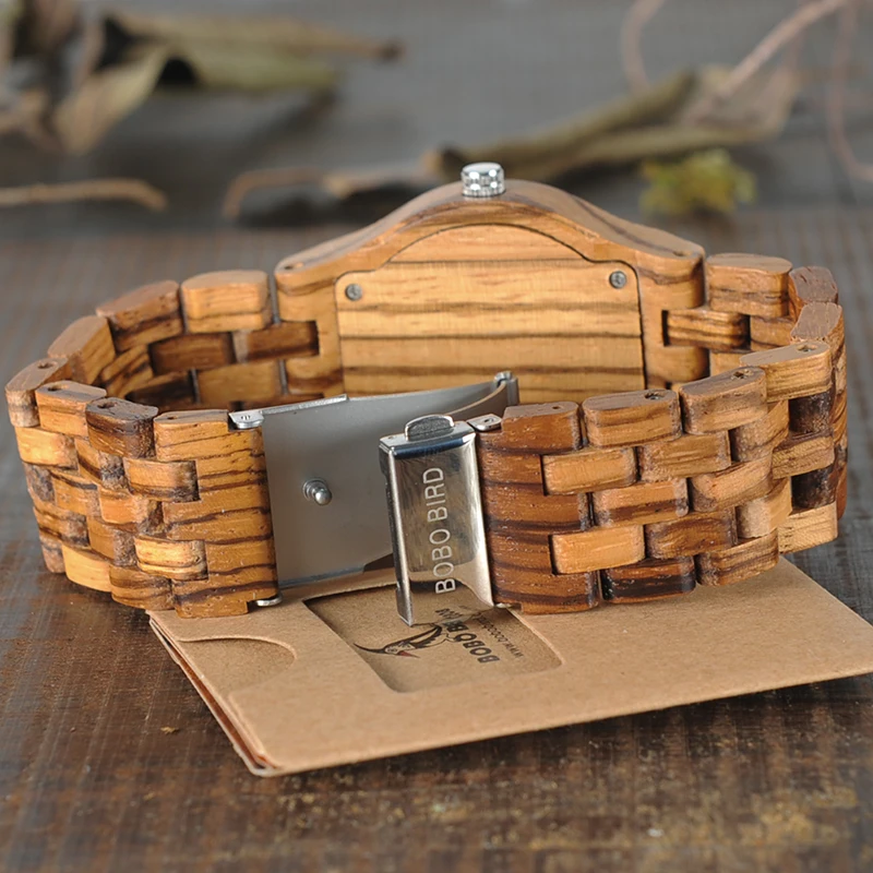 BOBO BIRD Men Watch Date Time Week 24 Hours Wooden WristWatches Round Quartz Watch With Gift Box custom logo