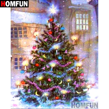 

HOMFUN 5D DIY Diamond Painting Full Square/Round Drill "Christmas tree" 3D Embroidery Cross Stitch gift Home Decor A01865