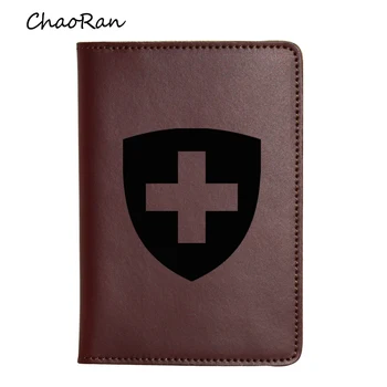 

Switzerland Passport Cover Women Engraved Name Leather Card Organizer Men Purse Functional Travel Passport Wallet Card Holdler