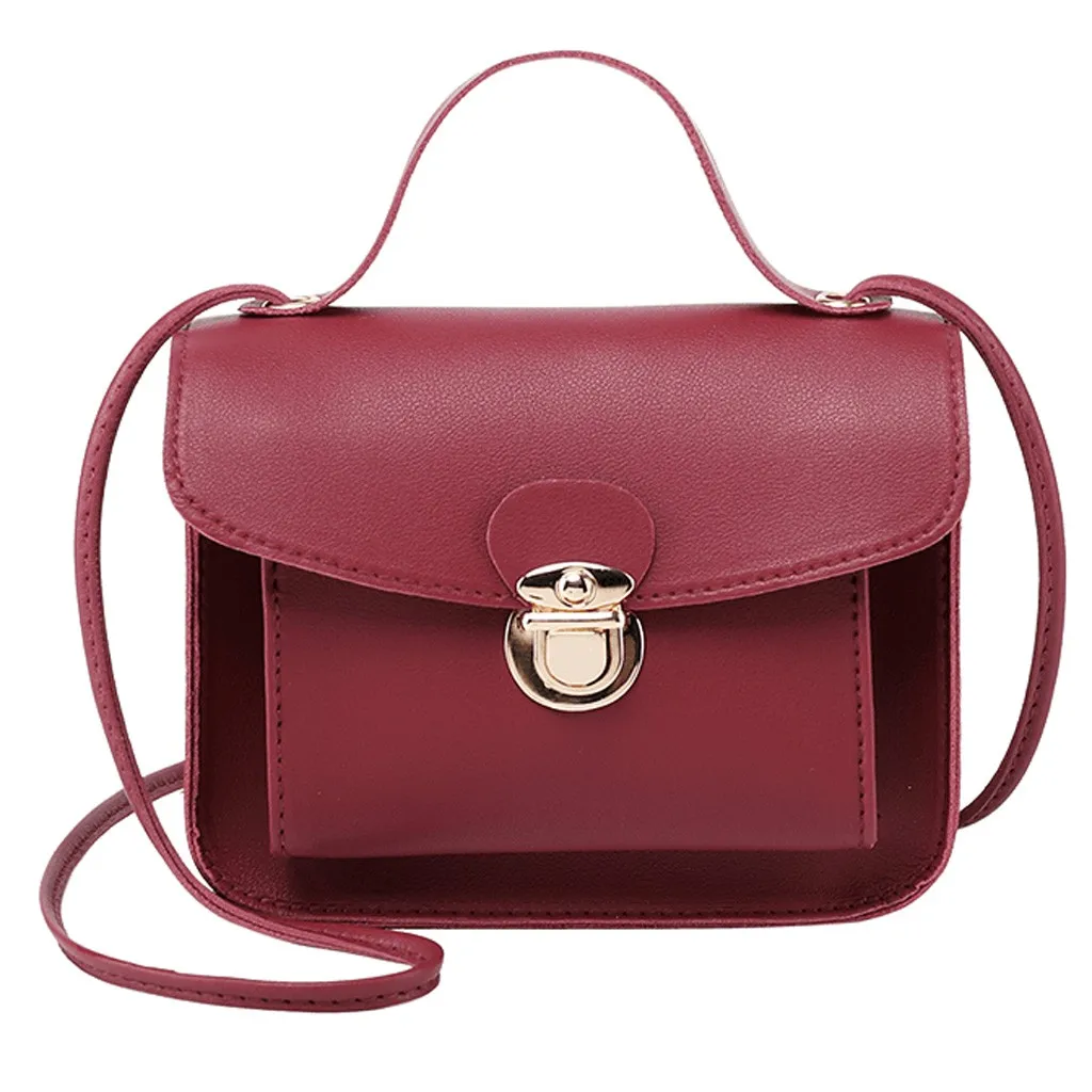 

Fashion Lady Shoulders Small Handbag Cover Letter Purse Mobile Phone Messenger Bag Synthetic Leather Lining Material May 30