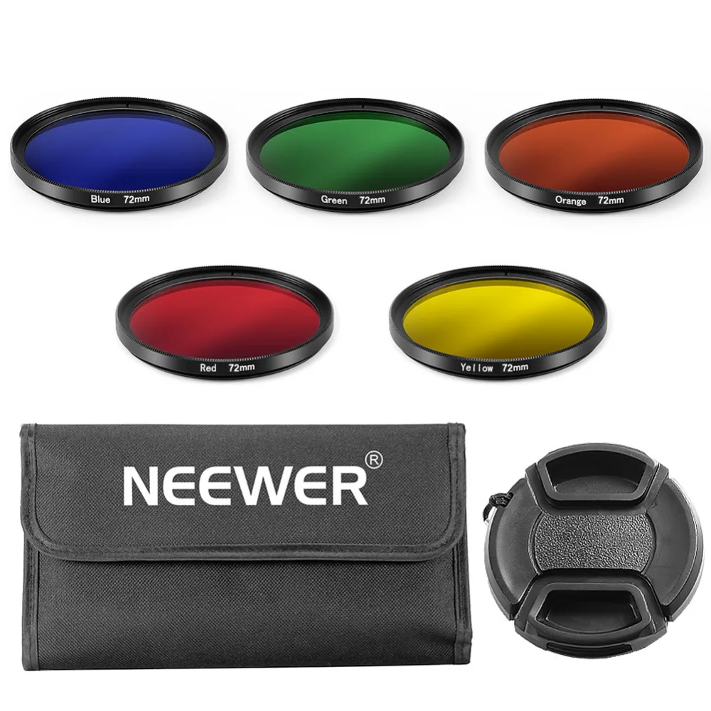 Neewer 55/58/67/72mm Complete Full Color Lens Filter Set for Canon and