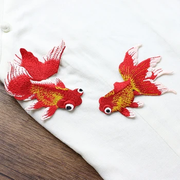 

1 Pair(=2 pieces) Fish Embroidered Patch Sewing Applique Clothes Shoes Bags Decoration Fish Patch Apparel Clothing Patches