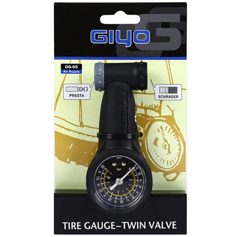 GIYO датчик давления в шинах GG 05 Max 160 PSI двойной клапан с интегрированным держателем