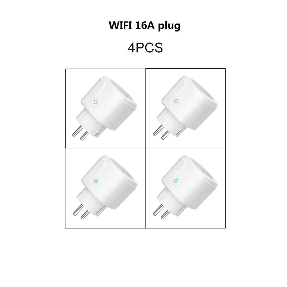 KMAX ЕС smart plug WiFi беспроводной удалить управление 16A розетка включение и выключение с приложением Alexa google home - Цвет: white 4pcs