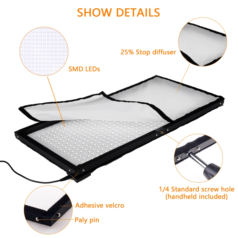  TRAVOR studio light flexble light 30*60cm with 2.4G remote control dimmable 5500K for photography L - 32802577421
