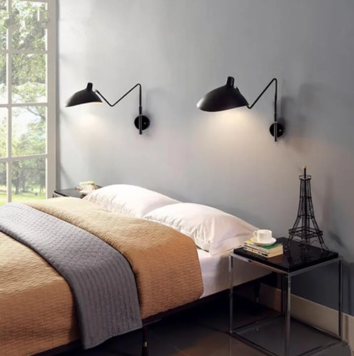 Nordic Creative Retro Loft Simple Serge Mouille Claws Wall Lamp Long Swing Rod Duckbill Wall Light