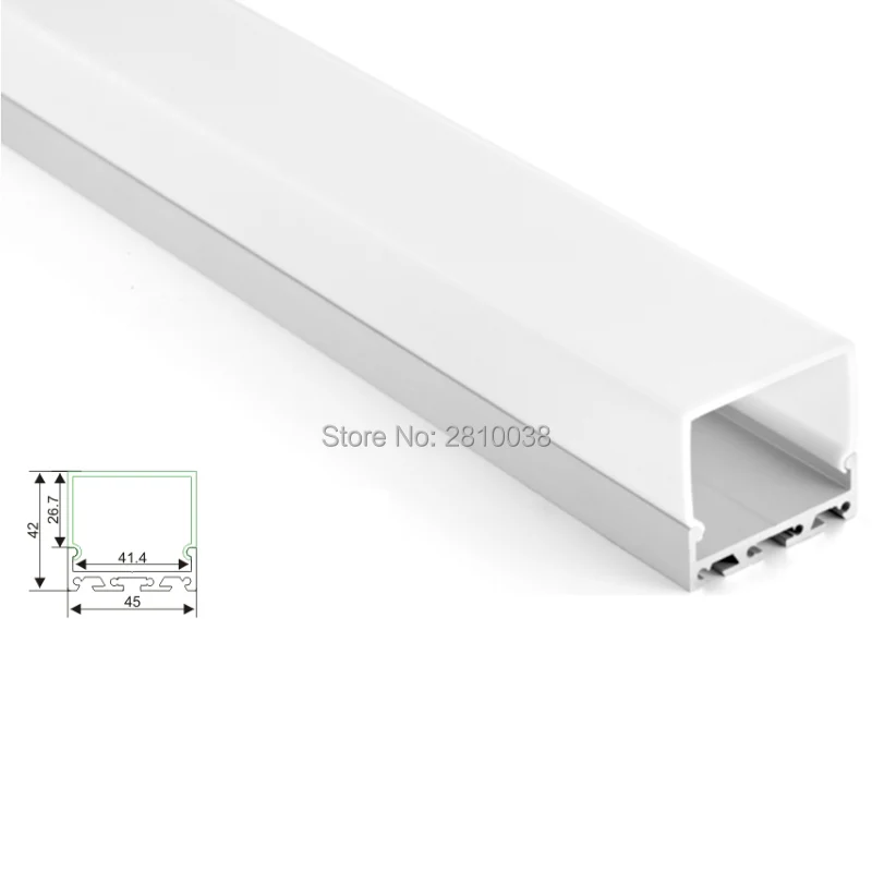 Perfil de Alumínio Conduziu a Iluminação do Escritório 42mm de Altura Carcaça de Alumínio para as Luzes Luzes do Tecto Conjuntos de 2 100 x M e lot Forma Quadrada Levou do Tecto 2 Luzes LED p bar