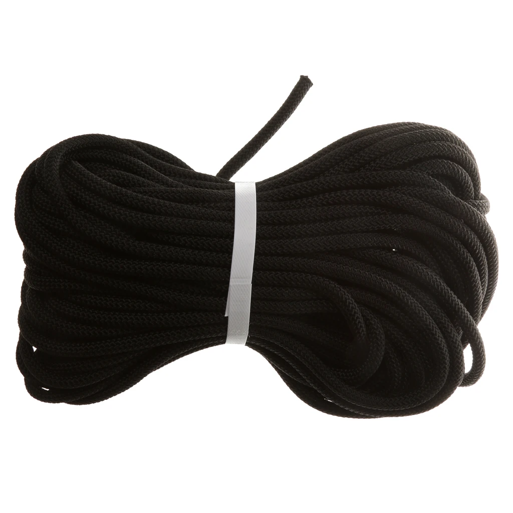 Climbing Rope Safety Sling Rappelling Rope Auxiliary Cord 30m Black