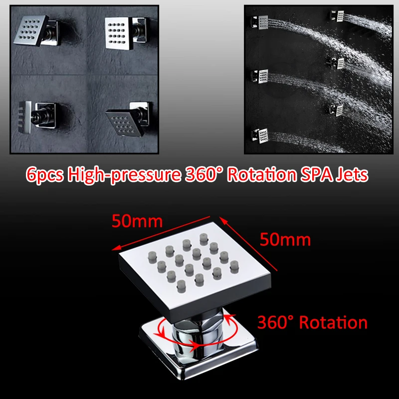 Quyanre 6cs Душ массаж тела спрей струи для ванны спа массаж струи распылитель аэрозоли латунь Chorros душ