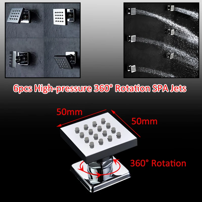 quyanre wanfan frap gappo 6PCS 2 inch Shower Body Massage Spray Jets 6 Unids Bath SPA Massage Jets Sprayer Aerosols Brass Chorros Shower Body Made1