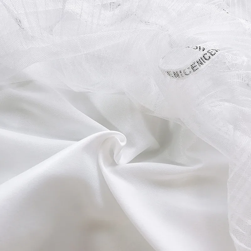 LERFEY тюлевые женские юбки черно-белая летняя повседневная юбка эластичная элегантная плиссированная юбка с высокой талией с оборками Пышная сетчатая длинная Saias