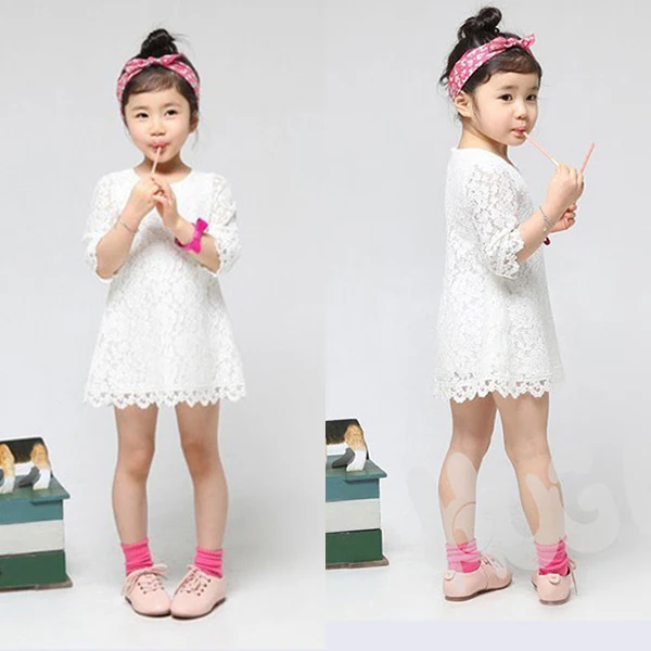 

2-7Y Sweet Kids Baby Girl Sets Princess Dress Clothing Floral Flower Lace Party Dress