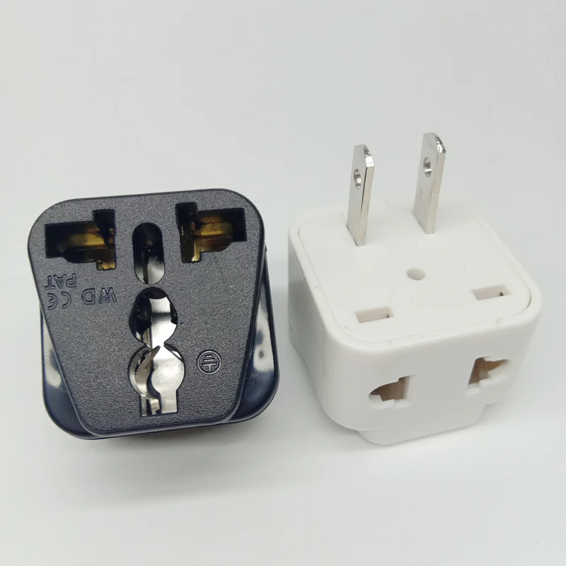 

1PC Universal travel adapter EU TO USA 1 to 2PULG AC Travel Power flat Plug Adapter Converter Japan Taiwan Thailand US Type