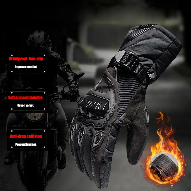 ATcomm 1 шт. мотоциклетные теплые перчатки водонепроницаемые Moto Guantes Luva Motociclista мотоцикл Eldiven ветрозащитный Handschoenen