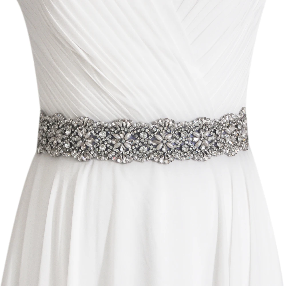 S04B Women's Rhinestones Crystals Bridal Bride Waist Wedding Belts