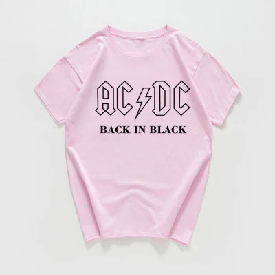 Уличная одежда AC/DC футболки женские/мужские рок-группа футболка размера плюс хлопок крутая футболка женская одежда винтажные Топы - Цвет: B144MT pink