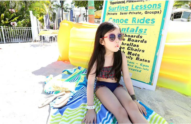 Children Swimwear Girl Fission Suit Princess Bikini Sandy Beach Sunscreen Smock Child Seaside Swimsuit