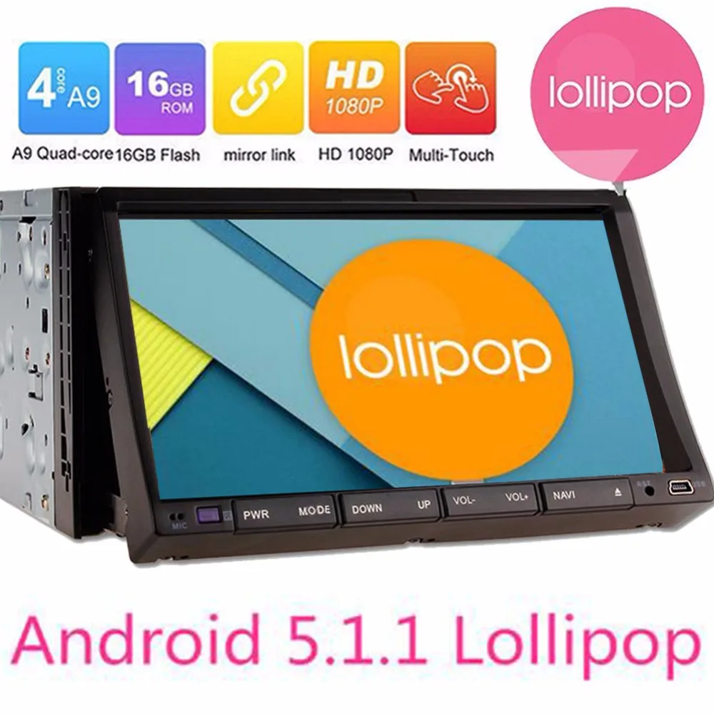 Android 5 1 1 7inch Double 2 Din Car font b Radio b font GPS Navigation