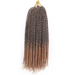 Томо 100 Kanekalon Волокно волосы 18 "12 Корни/пакет небольшой Сенегальский крючком тесьмы Твист волос 17 Цвета