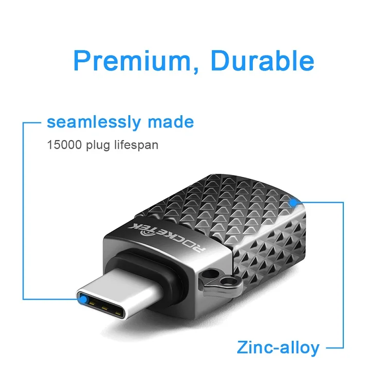 Адаптер Rocketek micro to Type c OTG USB C 3 0 алюминиевый телефон type аксессуары разъем для Xiaomi