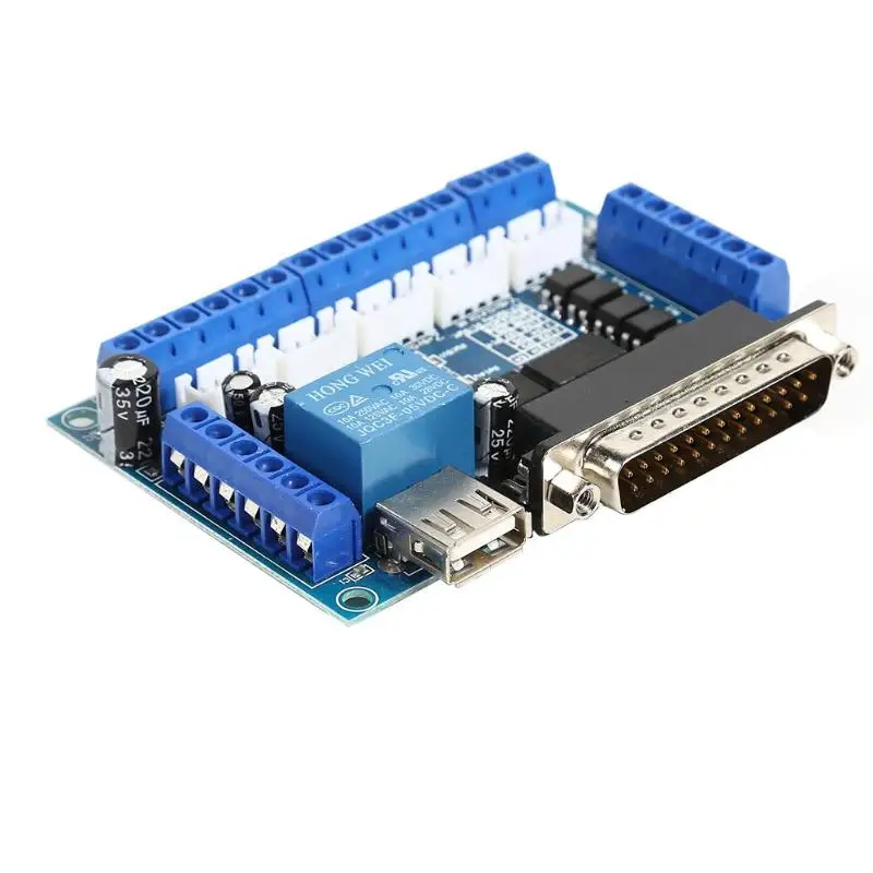 MACH3 Engraving Machine 5 Axis CNC Breakout Board Module w/Optical Coupler