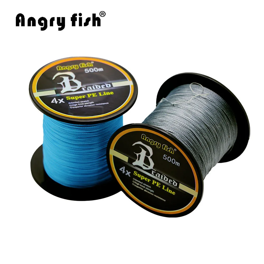 Angryfish Hot New 500m 4 Strands Braided Fishing Line 11 Colors Super