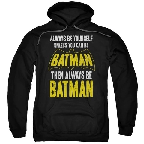 Trevco Batman-Be Batman - Adult Pull-Over Hoodie - Black Extra Large