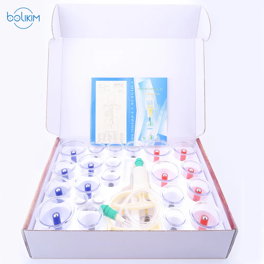 BOLIKIM 28Pcs Magnetic Massage Suction Cup Acupuncture Massage Cupping Therapy Vacuum Cupping Cans Explosion Proof Cup