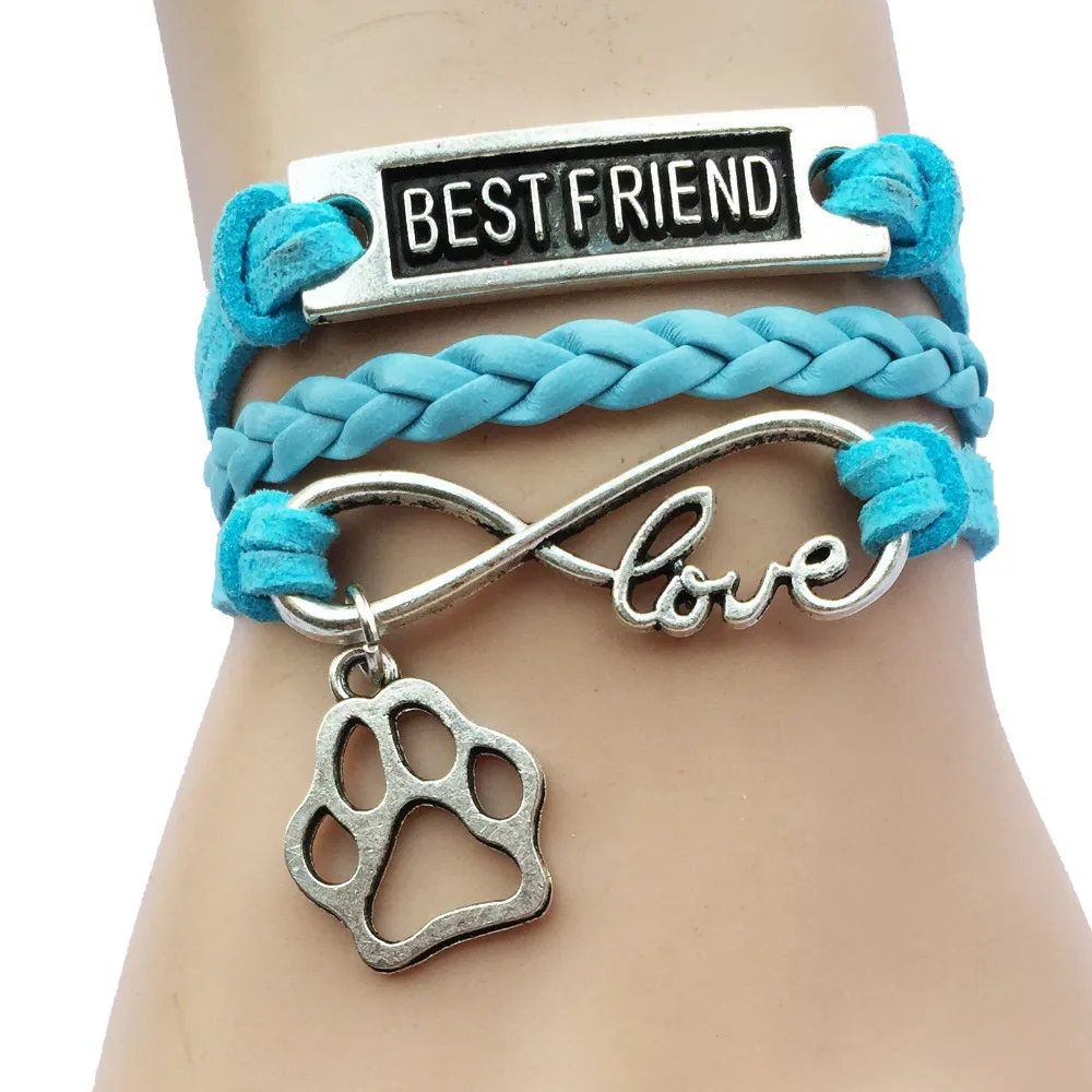 Best Friend Charm/ Infinity Love Paw Charm Dog or Cat Paw Print