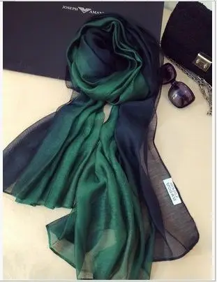 RUNMEIFA шелковый шарф, шаль, хиджаб для женщин, градиентный сплошной цвет, длинный модный мусульманский платок, женские шарфы x 65 см - Цвет: 5