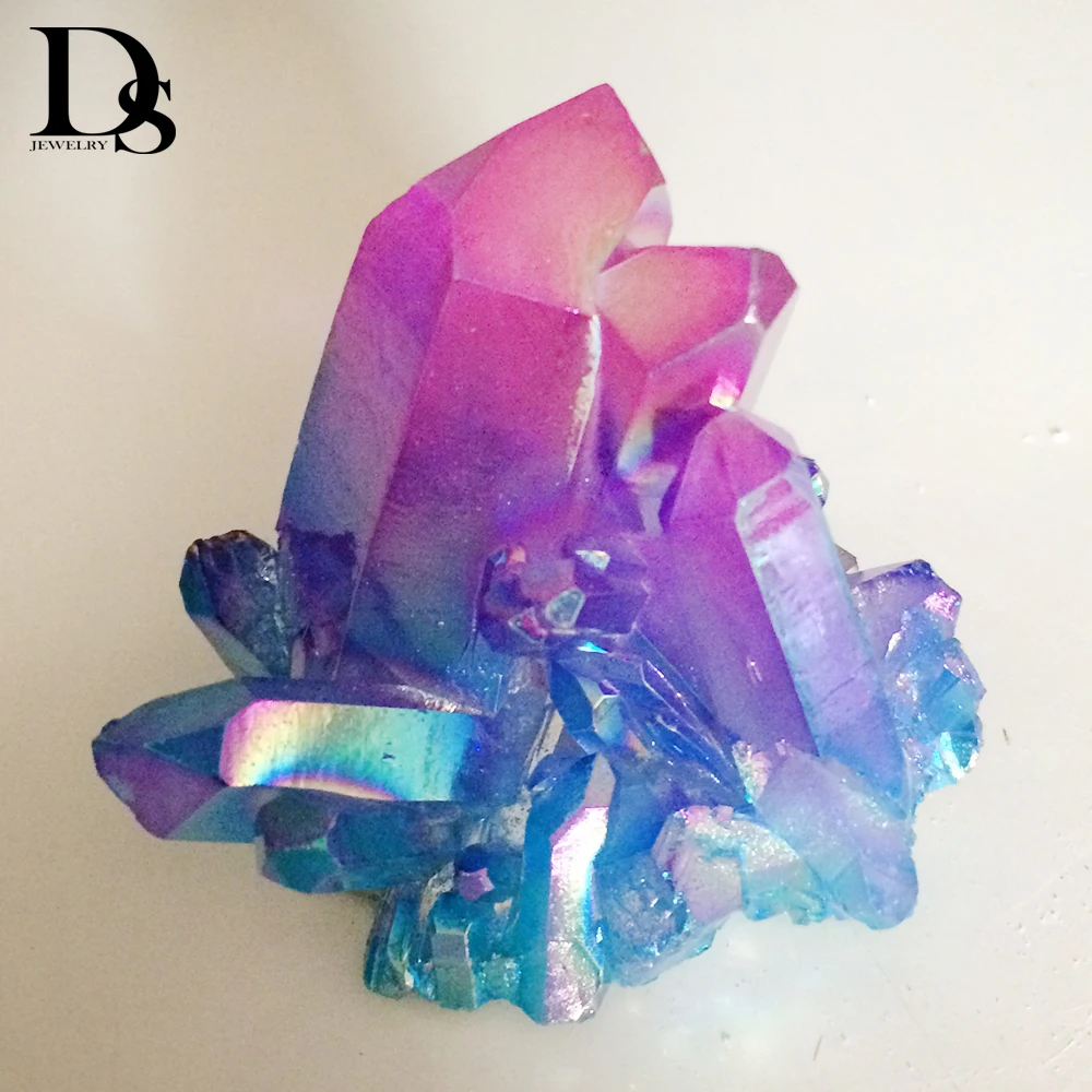 Редкий! Натуральный аура титана тональный гроздь кристаллов кварца рейки заживляющий Lemurian Seed Charm Minerals Specimen