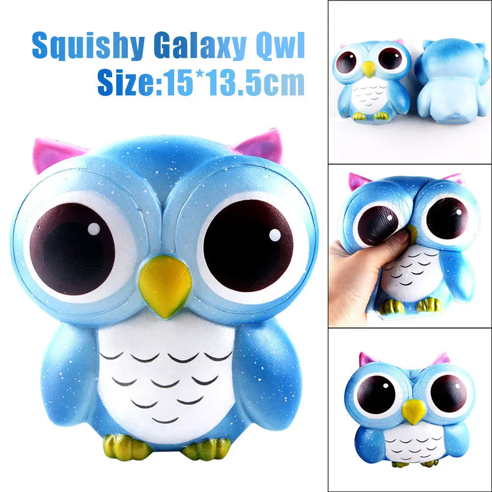 Антистрессовый милый мягкий медленно поднимающийся Galaxy Deer Poo хлеб, гамбургер кофе клубника лед PU мягкие игрушки Squeeze Squishes Toy - Цвет: Lovely Galaxy Owl