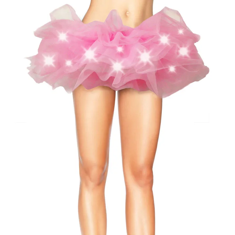 

Fashion Mini LED Skirt Solid Color Neon Light Up Tutu Fancy Stage Dancing Halloween Costume Clubwear Adult Skirts QL Sale