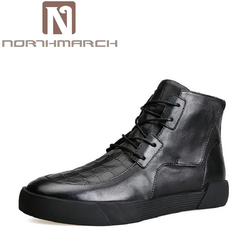 

NORTHMARCH New Short Martin Boots Young Men's Round Toe Leather Chelsea Boots Casual Men Shoes Business Dress Shoes For Party