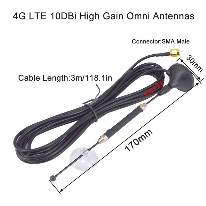 10dBi 4G антенна SMA штекер 696-960 МГц/1710-2690 МГц длинный диапазон RG174 3 м+ SMA мама к Y Тип 2 X TS9 штекер RG316 кабель 15 см