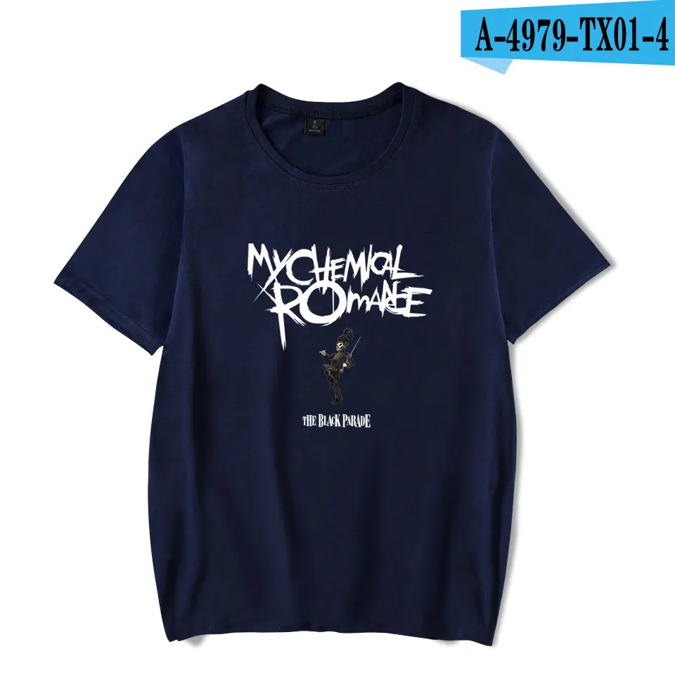 navy bule Забавная Мужская футболка My Chemical Romance футболки Для мужчин прохладный и модные женские туфли/Для мужчин одноцветное с круглым О-образным вырезом футболки с коротким рукавом - Цвет: navy bule