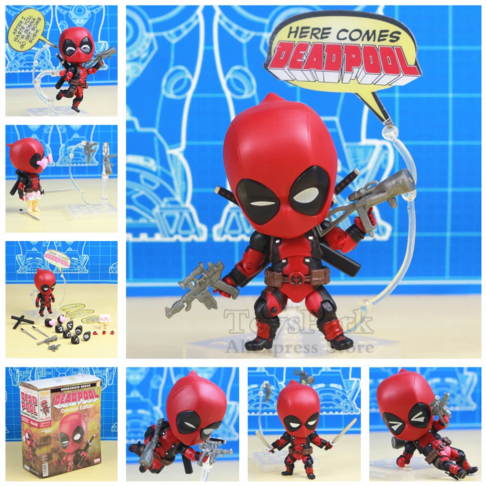 Pаспродажа Новый Marvel Дэдпул Deluxe Edition 10 см фигурку пистолеты мечи Kawaii милый Q фильм 2 игрушечные лошадки куклы ко Nendoroid 662 Orechan