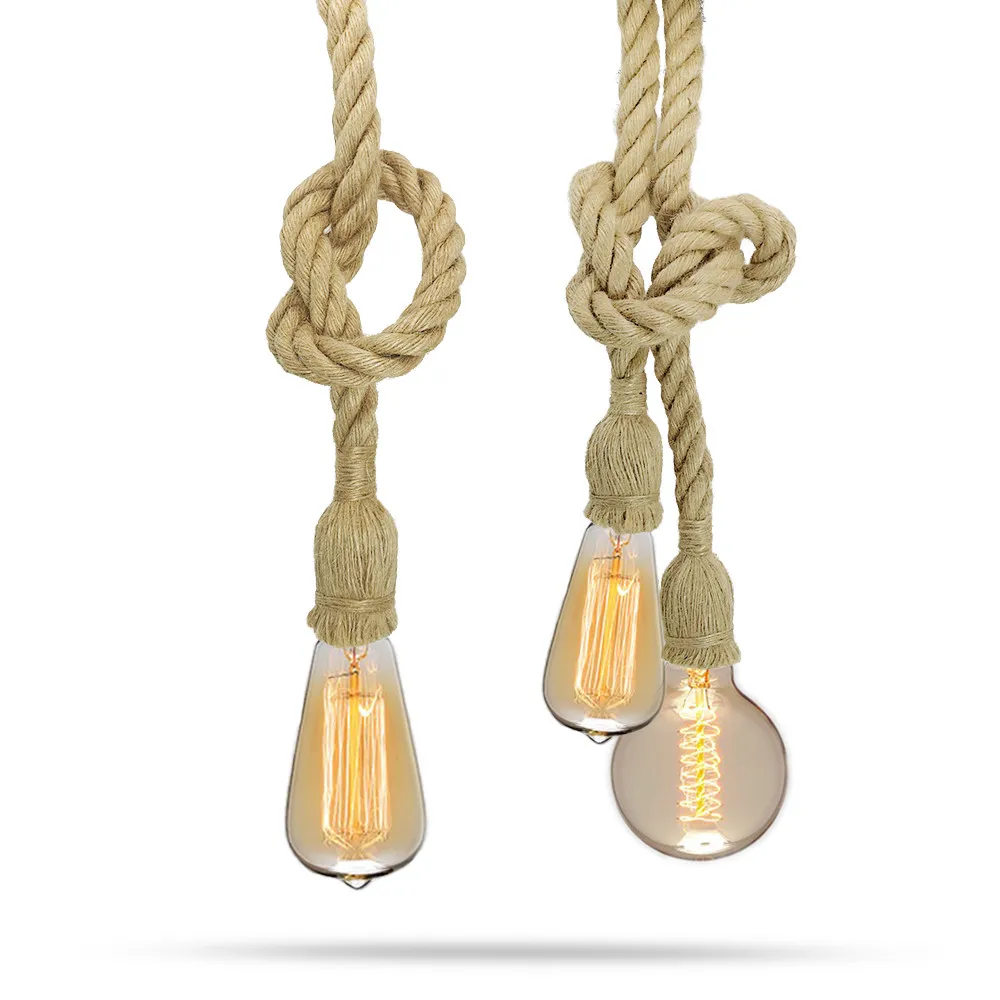 

Vintage hemp pendant lights industrial decoration bar corridor cafe retro decorative rope pendant lights rope lights