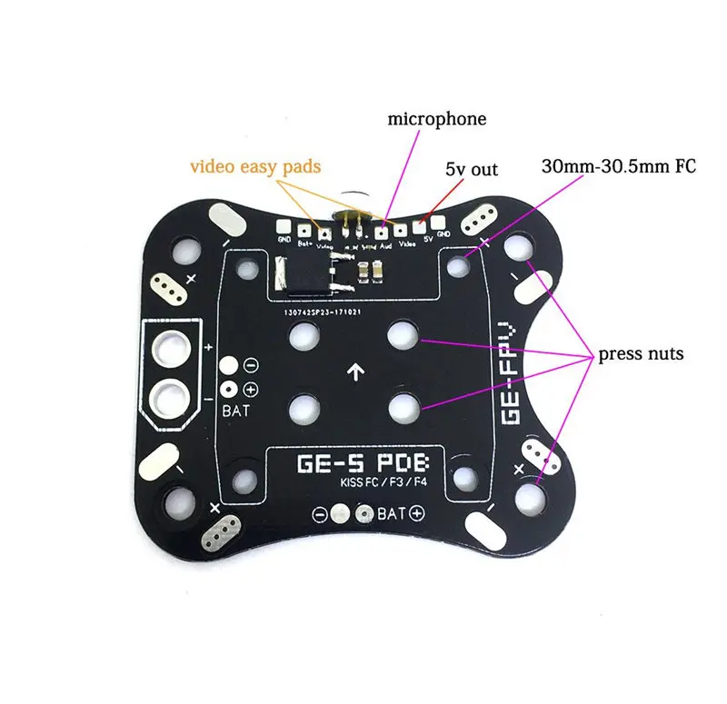 GE-FPV GE-5 V2.0 225 мм 4 мм рычаг углеродного волокна гоночного каркаса комплект W/5 V Выход PDB для RC DIY Сделай Сам модели fpv-камера на дроне