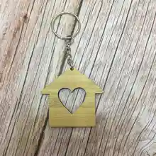 10 шт Натуральный Бамбуковый дом образный брелок деревянный индивидуальный брелок